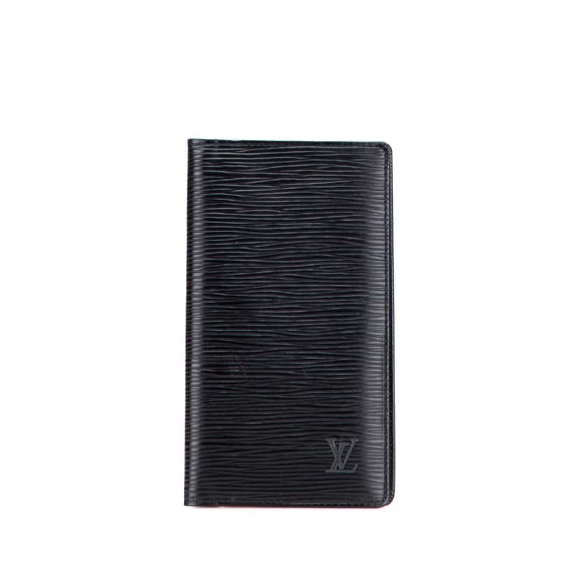 Louis Vuitton Epi Pocket Agenda Cover Black Leather Good condition - Front View