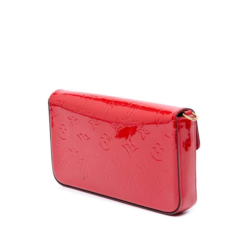 Louis Vuitton Monogram Vernis Pochette Felicie Red Leather Good condition - Back View