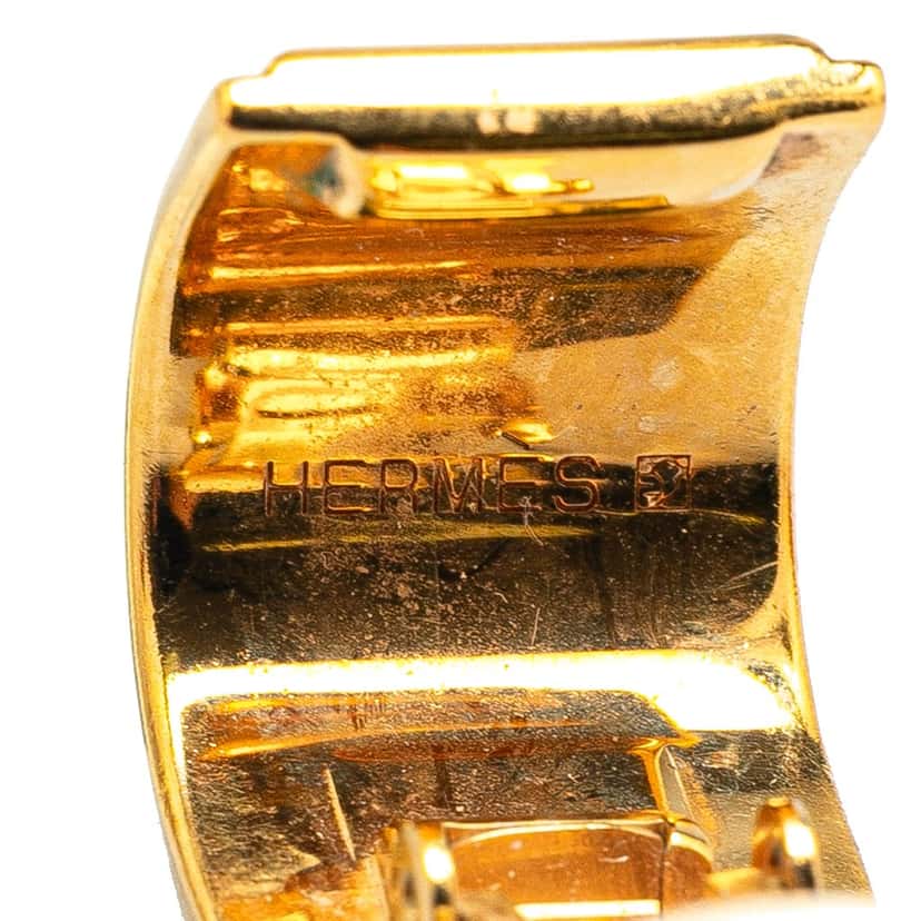 Hermès Enamel Cloisonne Clip On Earrings Red Good condition - Inside View