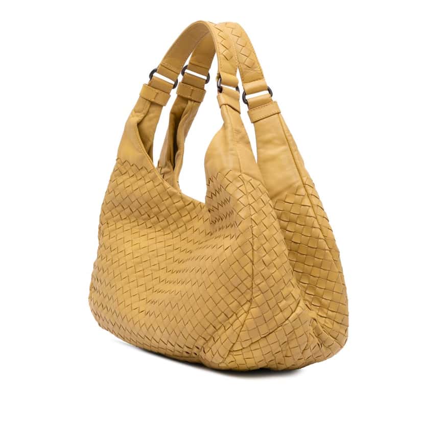 Bottega Veneta Medium Nappa Intrecciato Campana Hobo Yellow Leather Good condition - Back View