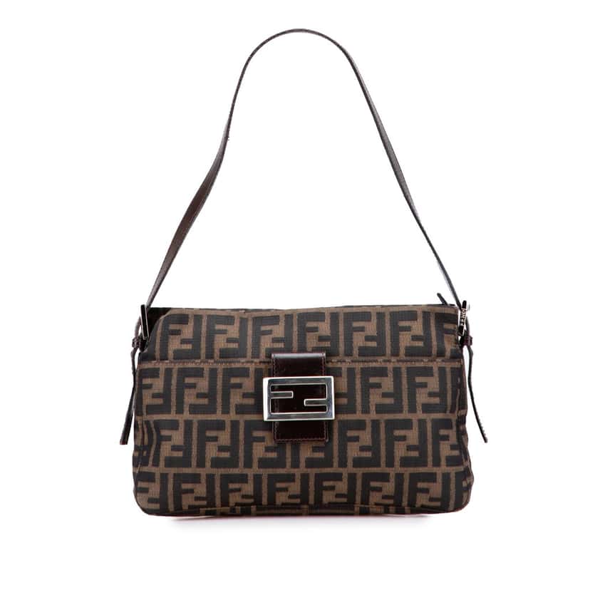 Fendi Zucca Canvas Shoulder Bag Brown Canvas Good condition - Front View