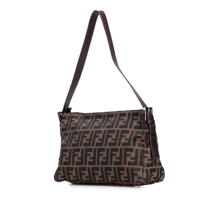 Fendi Zucca Canvas Shoulder Bag Brown Canvas Good condition - Back View