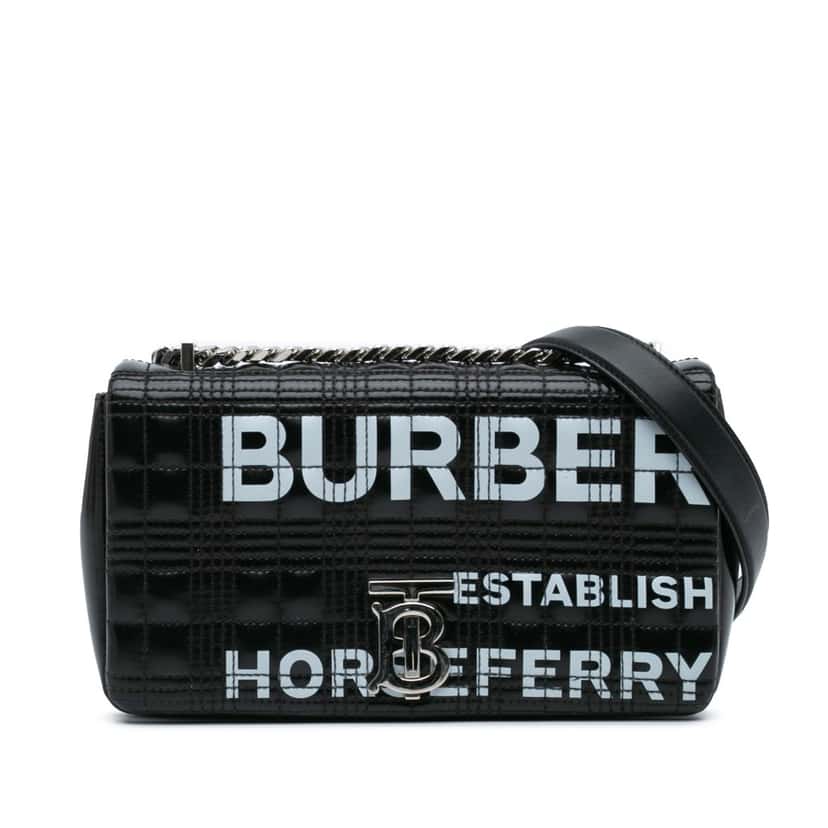 Burberry Small Patent Horseferry Lola Crossbody Black Leather Good condition - Front View