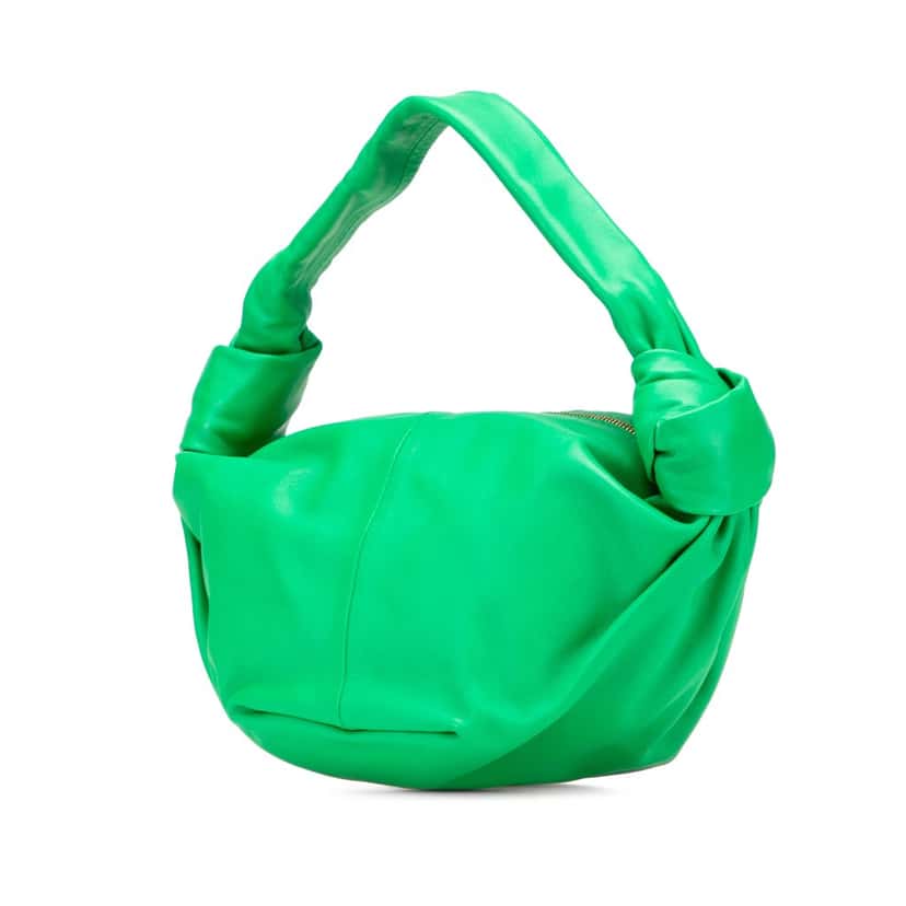Bottega Veneta Mini Nappa Double Knot Bag Green Leather Good condition - Back View