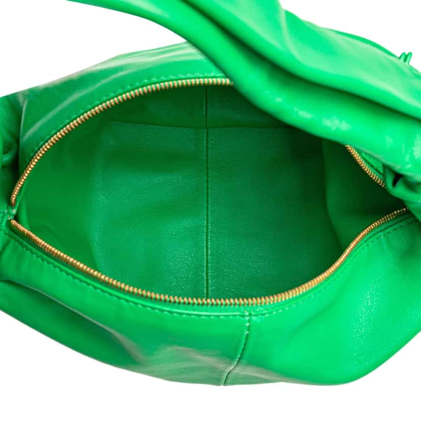 Bottega Veneta Mini Nappa Double Knot Bag Green Leather Good condition - Model View