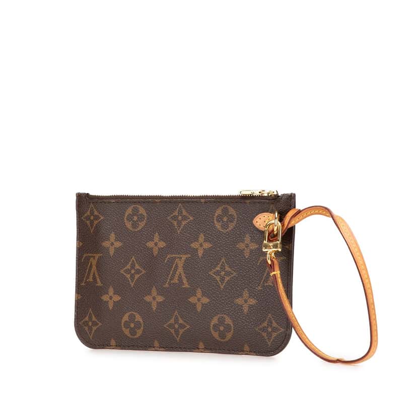 Louis Vuitton Monogram Neverfull Pouch Brown Canvas Good condition - Back View