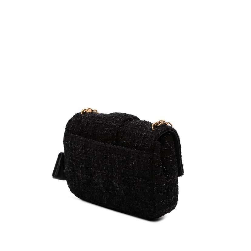 Dior Mini Tweed Cannage Miss Dior Flap Black Tweed Good condition - Back View