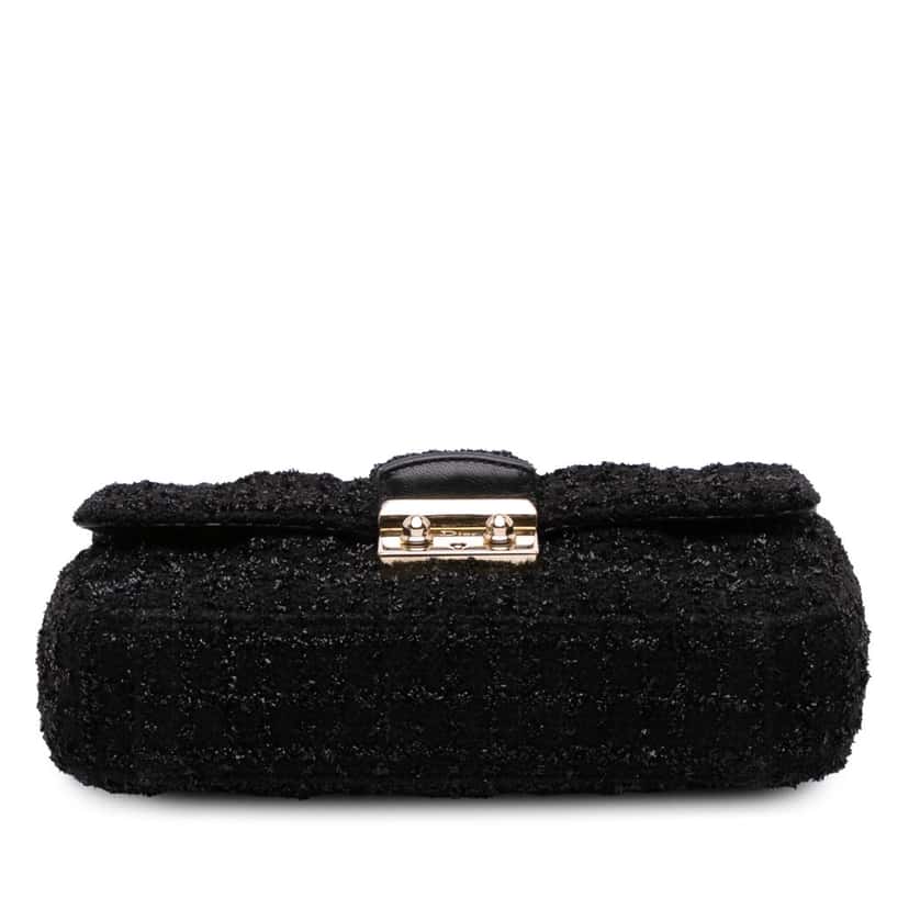 Dior Mini Tweed Cannage Miss Dior Flap Black Tweed Good condition - Inside View