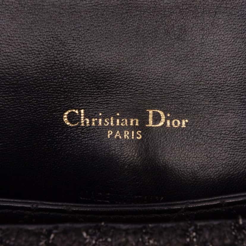 Dior Mini Tweed Cannage Miss Dior Flap Black Tweed Good condition - Box View