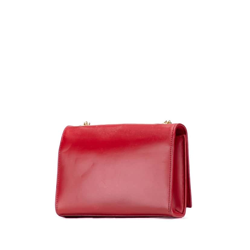 Saint Laurent Small Leather Monogram Kate Tassel Crossbody Red Leather Good condition - Back View