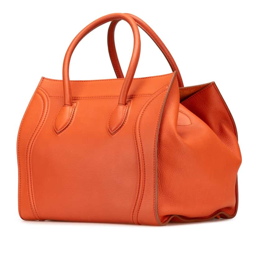 Celine Medium Leather Phantom Luggage Tote Orange Leather Good condition - Back View