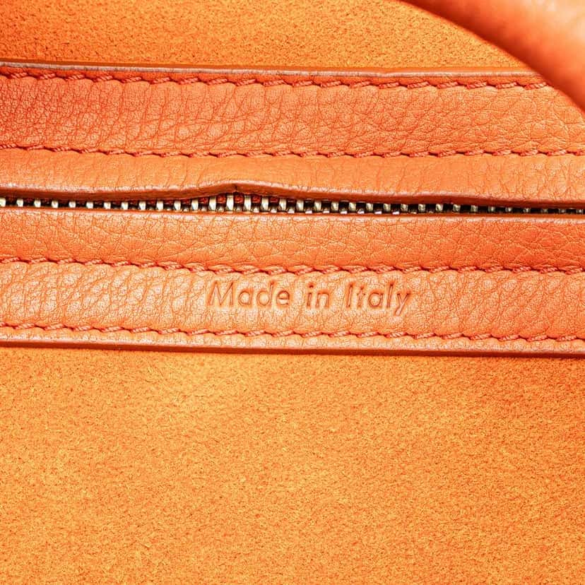 Celine Medium Leather Phantom Luggage Tote Orange Leather Good condition - Box View