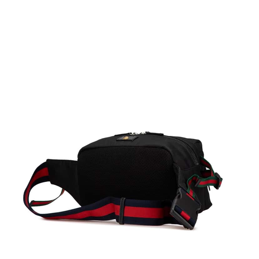 Gucci Techno Canvas Web L Aveugle Par Amour Embroidered Belt Bag Black Canvas Good condition - Back View