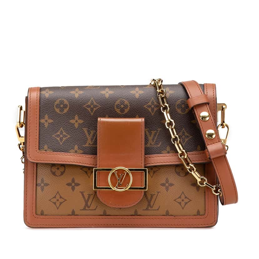 Louis Vuitton Monogram Reverse Dauphine MM Brown Canvas Good condition - Front View