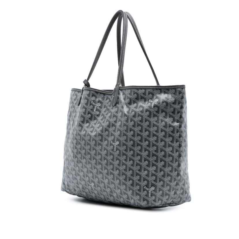 Goyard Goyardine Saint Louis PM Grey Canvas Good condition - Back View