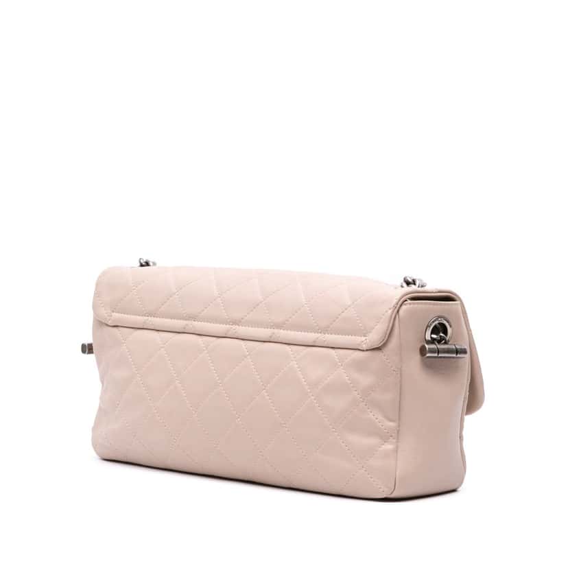 Chanel Large Quilted Lambskin Country Chic Flap Brown Leather Good condition - Back View