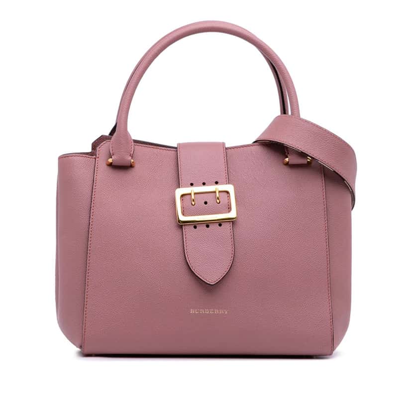 Burberry Small Grained Leather Buckle Tote Pink Leather Good condition - Front View