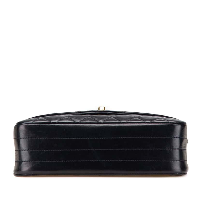 Chanel CC Quilted Lambskin Round Flap Blue Leather Good condition - Inside View