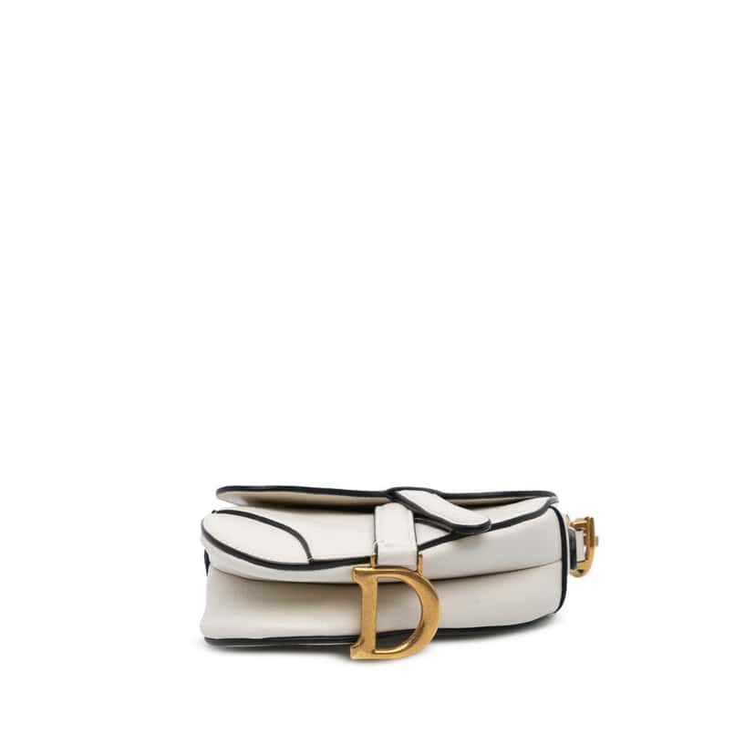 Dior Micro Goatskin Saddle White Leather Good condition - Inside View