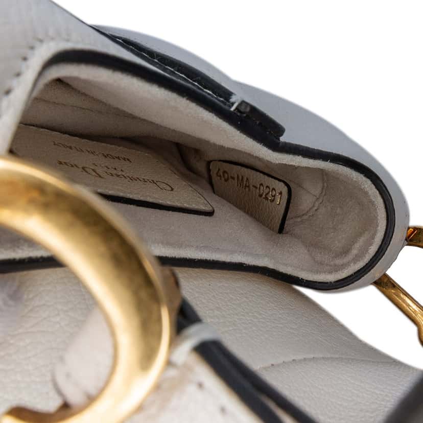 Dior Micro Goatskin Saddle White Leather Good condition - Box View