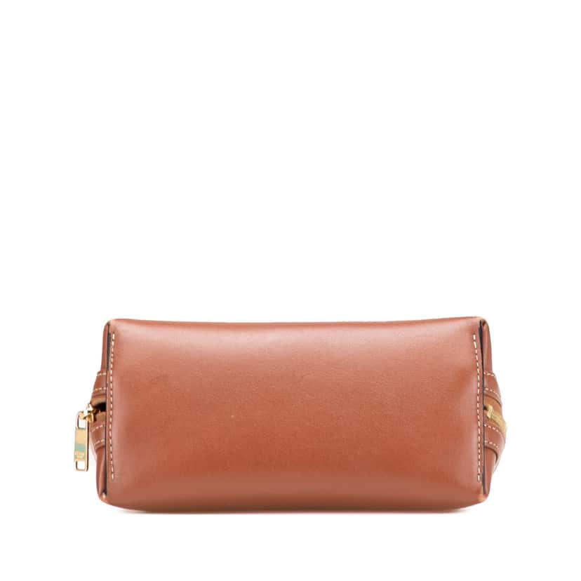 Celine Smooth Calfskin Cuir Triomphe Clutch on Chain Brown Leather Good condition - Inside View