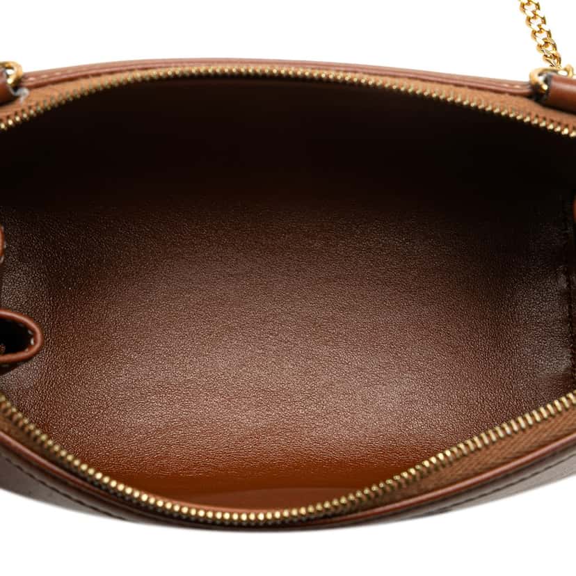 Celine Smooth Calfskin Cuir Triomphe Clutch on Chain Brown Leather Good condition - Model View