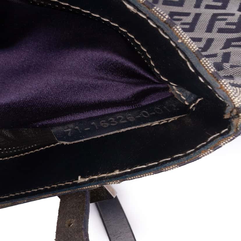 Fendi Zucchino Canvas Shoulder Bag Grey Canvas Good condition - Box View