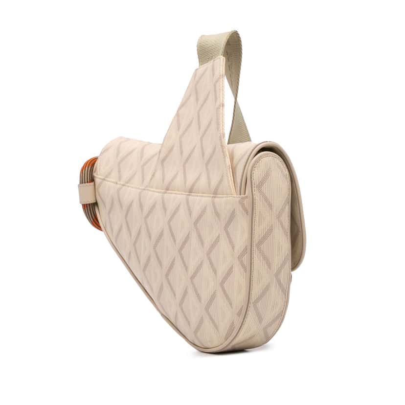 Dior Coated Canvas CD Diamond Nautic Saddle Crossbody Brown Canvas Good condition - Back View