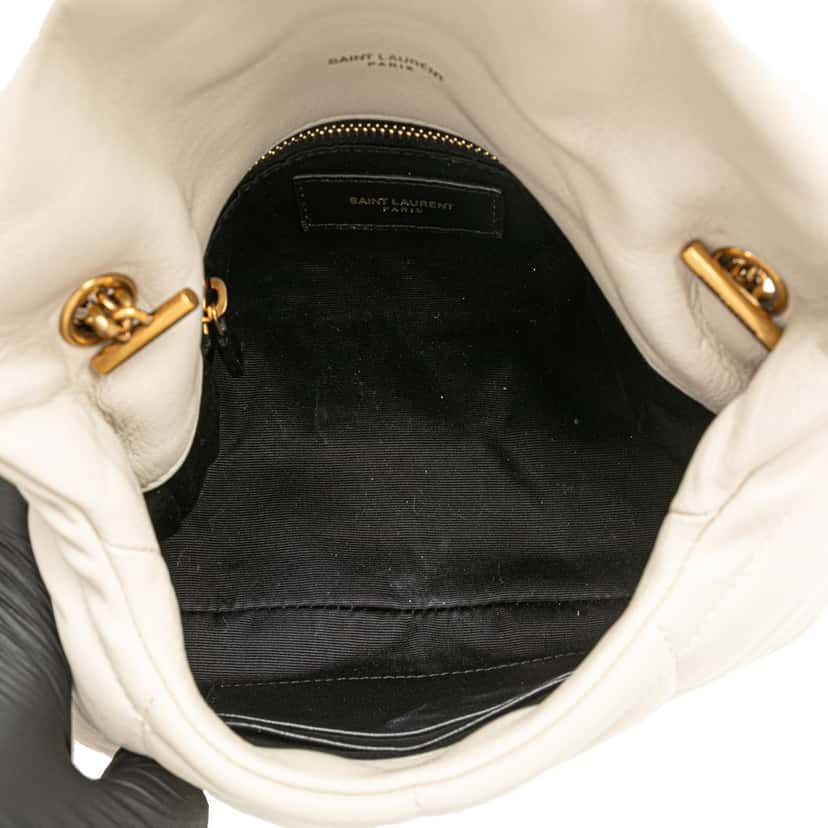 Saint Laurent Toy Lambskin Loulou Puffer Crossbody White Leather Good condition - Model View
