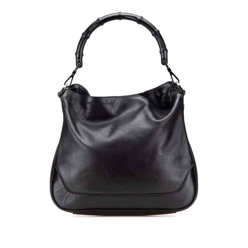Gucci Leather Bamboo Satchel Black Leather Good condition - Front View