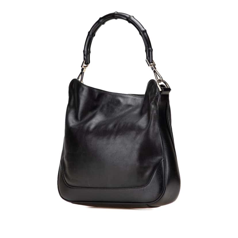 Gucci Leather Bamboo Satchel Black Leather Good condition - Back View