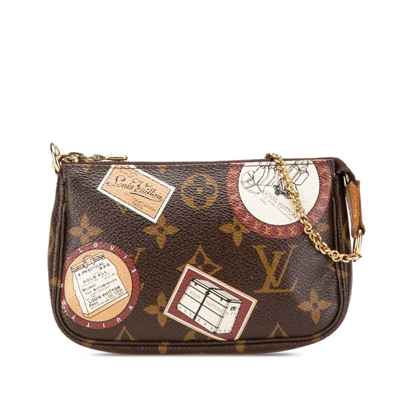 Louis Vuitton Monogram Patch Mini Pochette Accessoires Brown Canvas Good condition - Front View