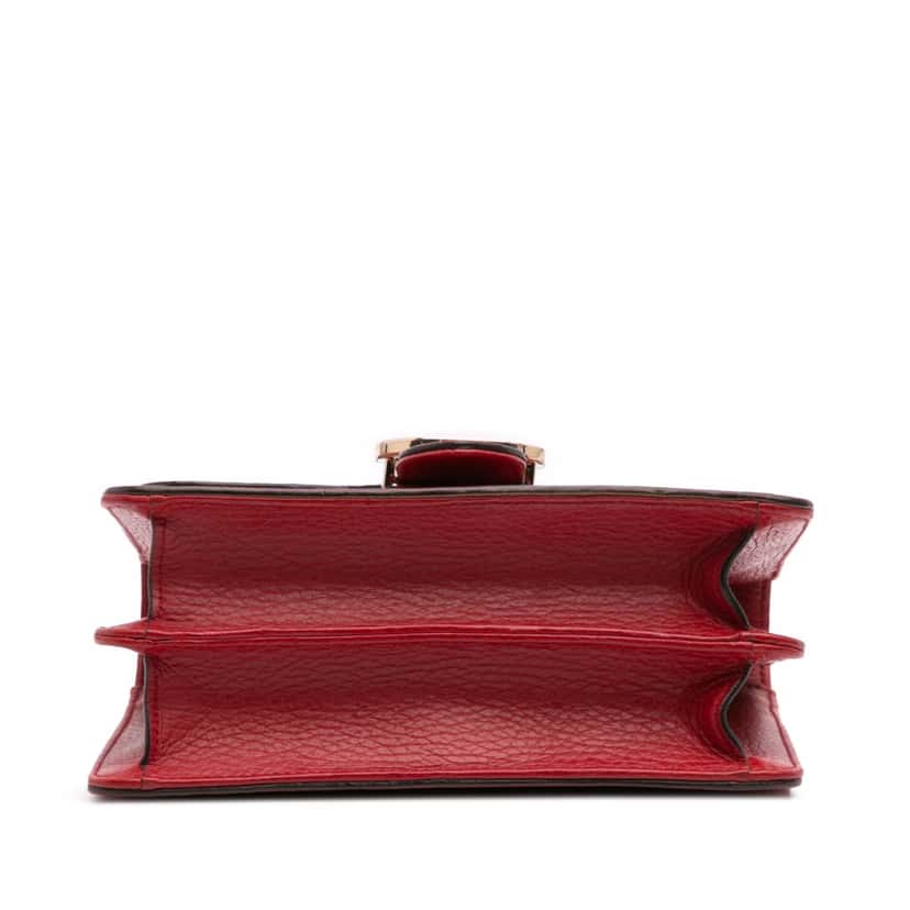 Gucci Small Dollar Calfskin Interlocking G Crossbody Red Leather Good condition - Inside View