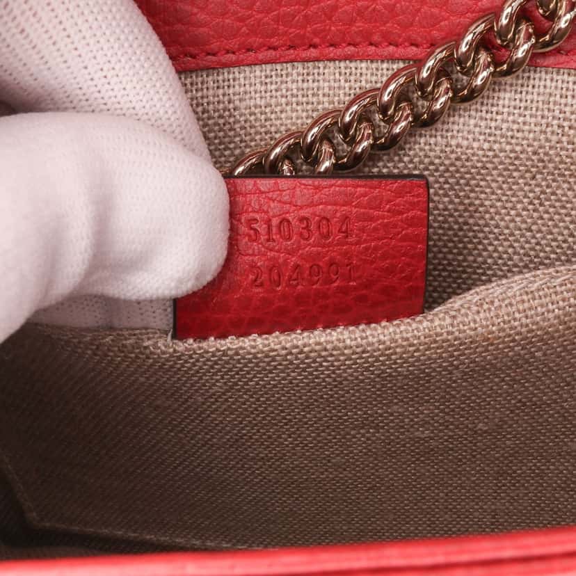 Gucci Small Dollar Calfskin Interlocking G Crossbody Red Leather Good condition - Box View