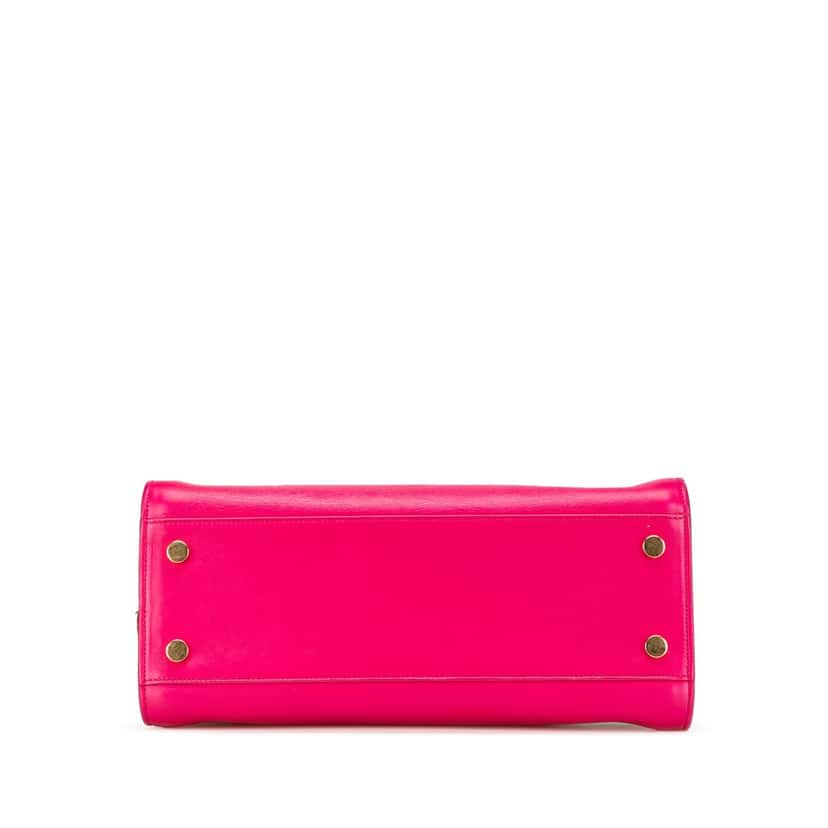 Saint Laurent Small Leather Monogram Cabas Satchel Pink Leather Good condition - Inside View