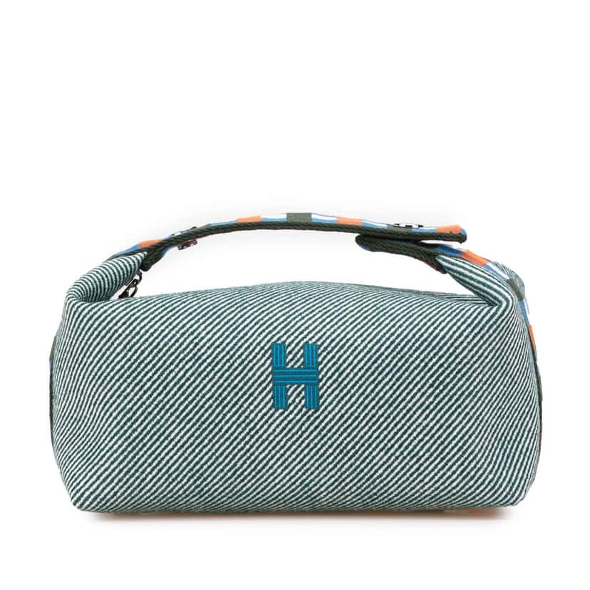 Hermès Small Wool Bride A Brac H Natte Case Blue Wool Good condition - Front View