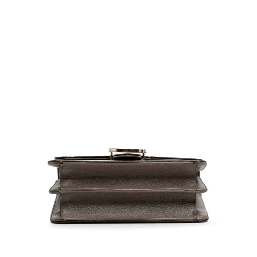Gucci Small Dollar Calfskin Interlocking G Crossbody Grey Leather Good condition - Inside View
