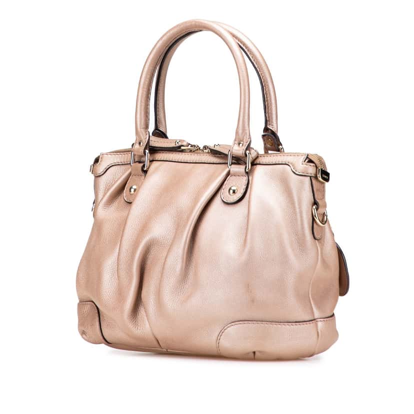 Gucci Calfskin Sukey Satchel Pink Leather Good condition - Back View