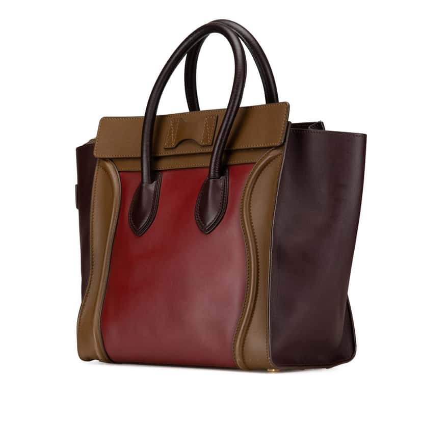 Celine Mini Tricolor Leather Luggage Tote Red Leather Good condition - Back View