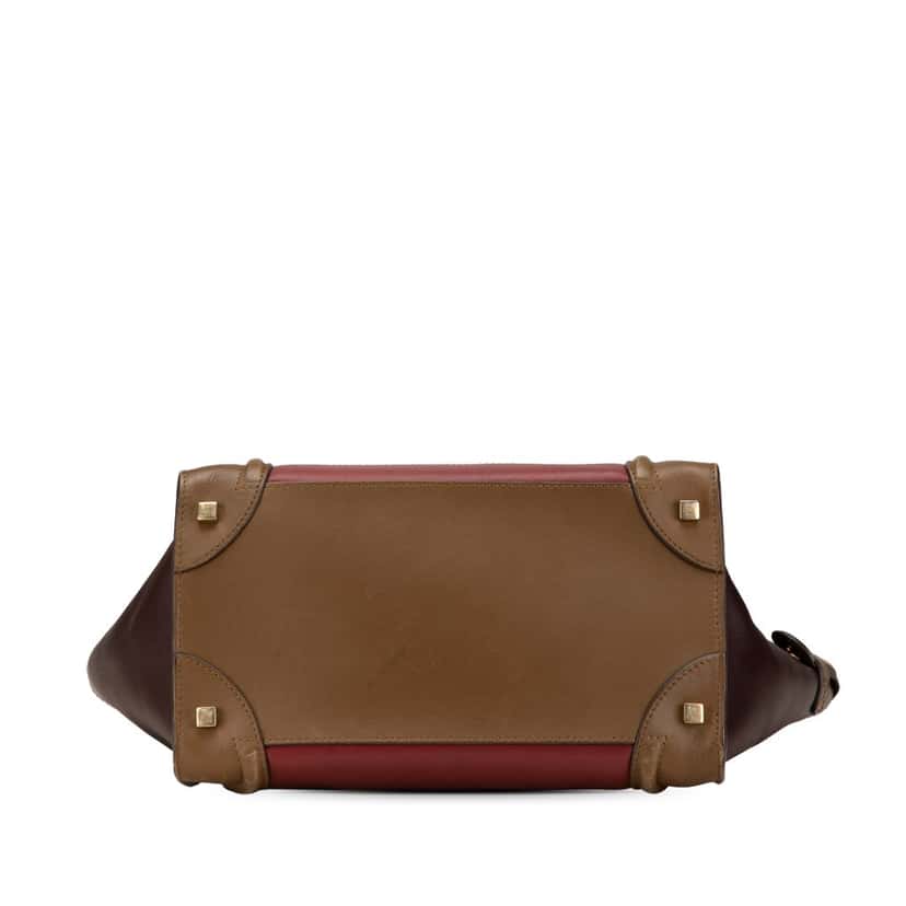 Celine Mini Tricolor Leather Luggage Tote Red Leather Good condition - Inside View
