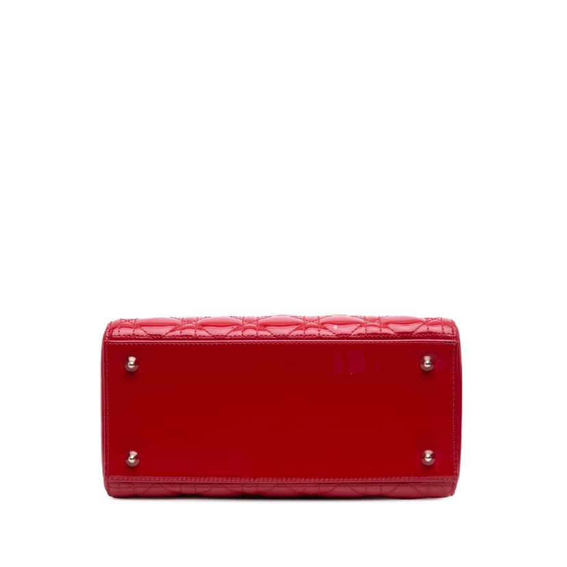 Dior Medium Patent Cannage Lady Dior Red Leather Good condition - Inside View