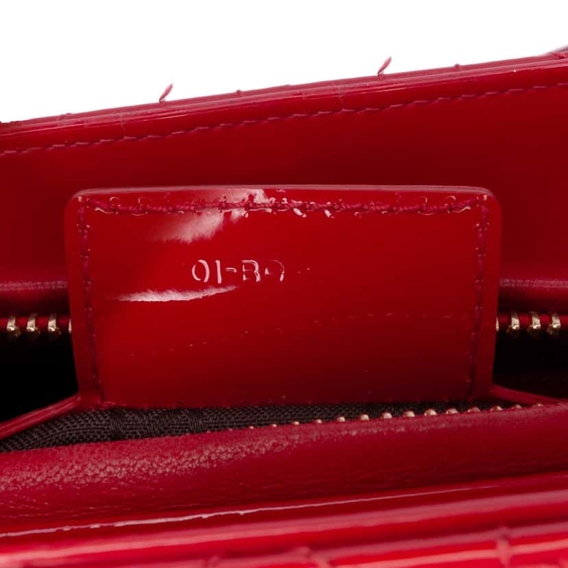 Dior Medium Patent Cannage Lady Dior Red Leather Good condition - Box View