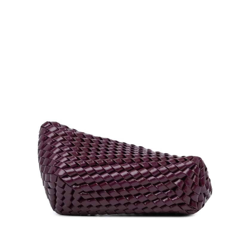 Bottega Veneta Nappa Intrecciato Slanted Clutch Purple Leather Fair condition - Inside View