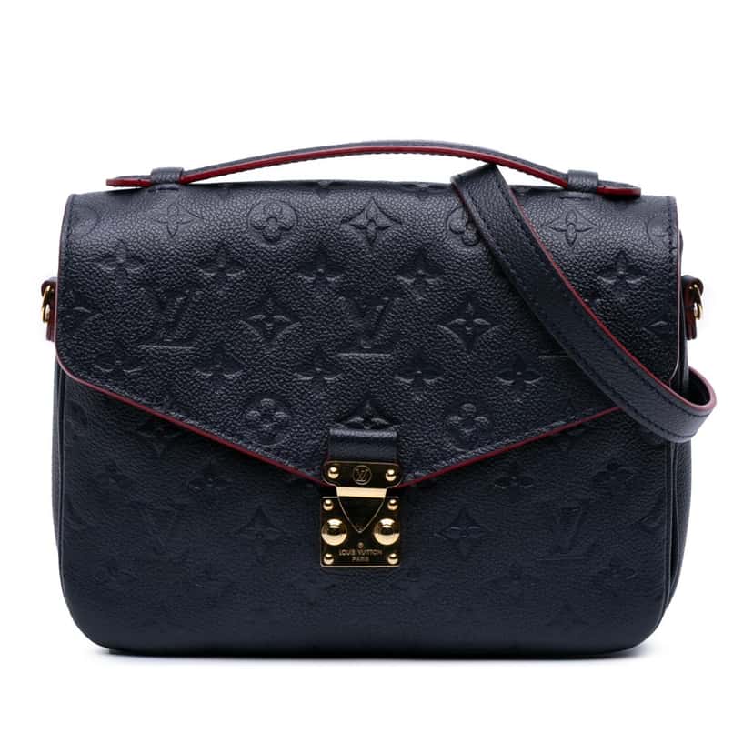 Louis Vuitton Monogram Empreinte Pochette Metis Blue Leather Good condition - Front View
