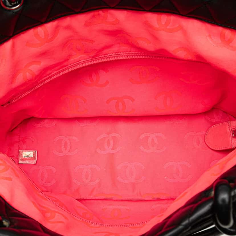 Chanel Large Lambskin Cambon Ligne Tote Brown Leather Fair condition - Model View