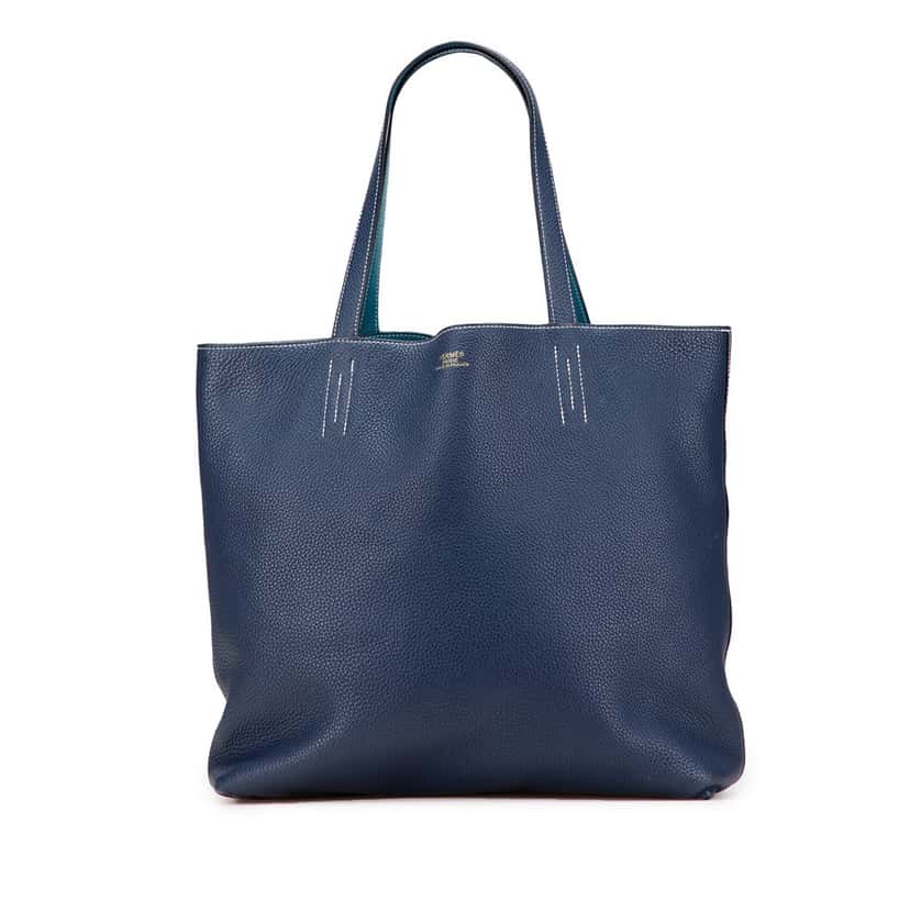 Hermès Clemence Double Sens 36 Blue Leather Good condition - Front View