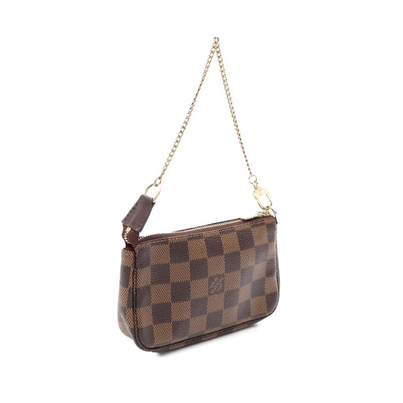 Louis Vuitton Damier Ebene Trunks and Bags Mini Pochette Accessoires Brown Canvas Good condition - Back View