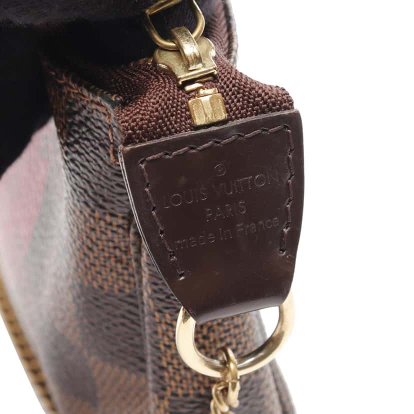 Louis Vuitton Damier Ebene Trunks and Bags Mini Pochette Accessoires Brown Canvas Good condition - Model View