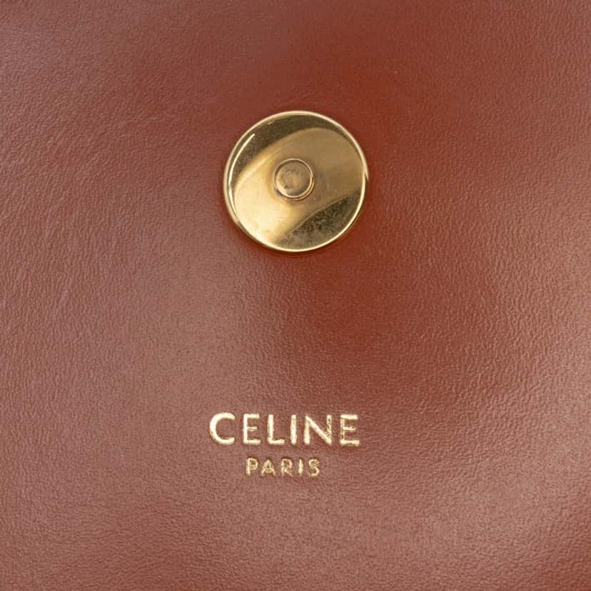 Celine Triomphe Coated Canvas and Calfskin Besace Crossbody Brown Canvas Good condition - Box View