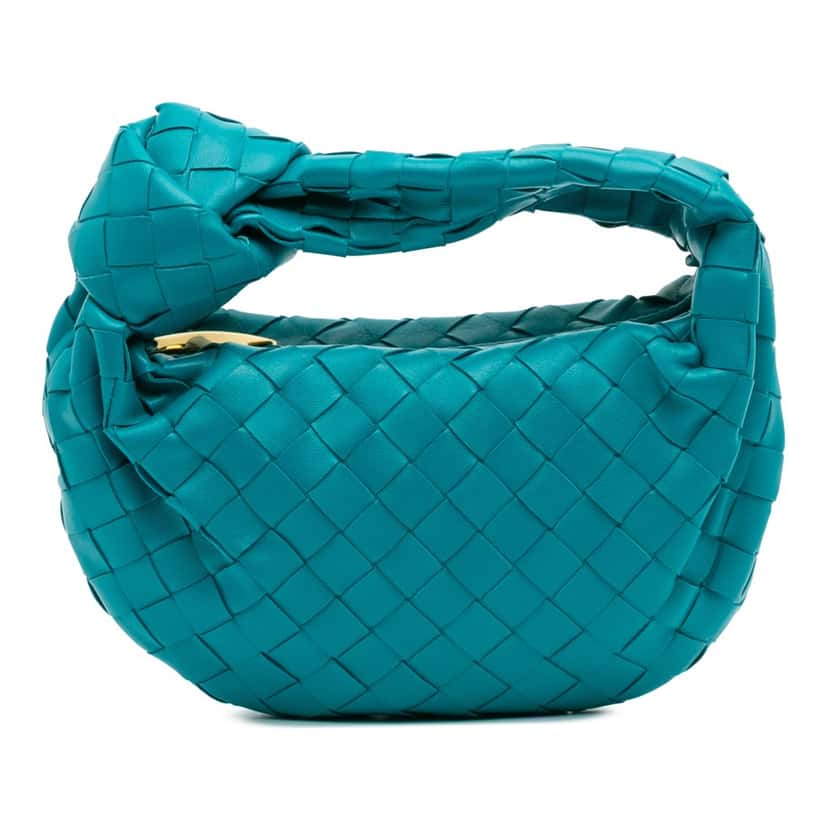 Bottega Veneta Mini Nappa Intrecciato Jodie Blue Leather Good condition - Front View